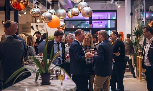 Colleagues at a corporate event