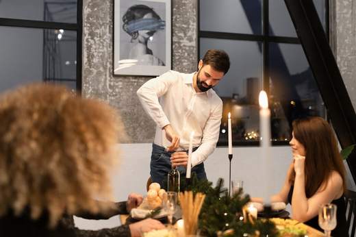 Friends celebrating at a private event